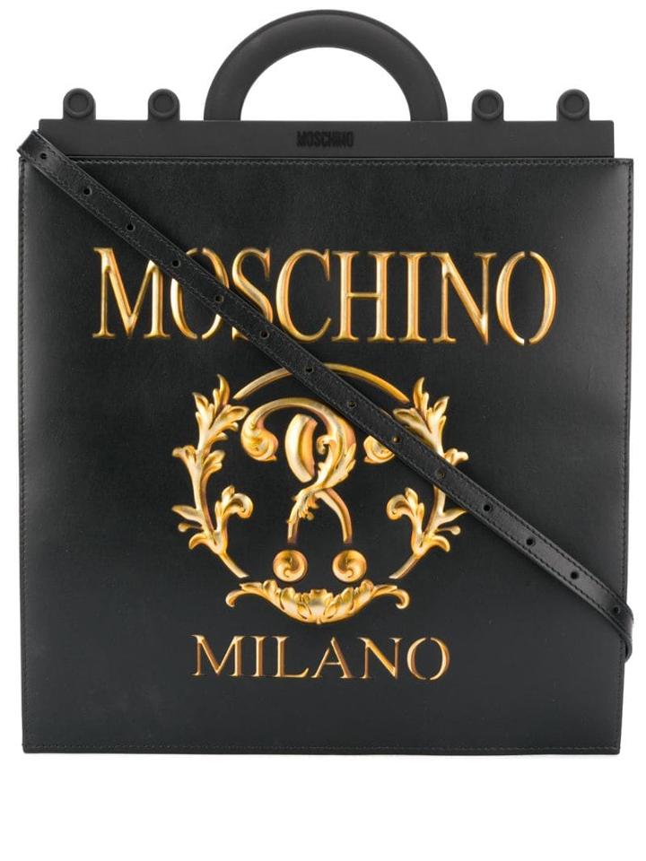 Moschino Roman Double Question Mark Tote Bag - Black