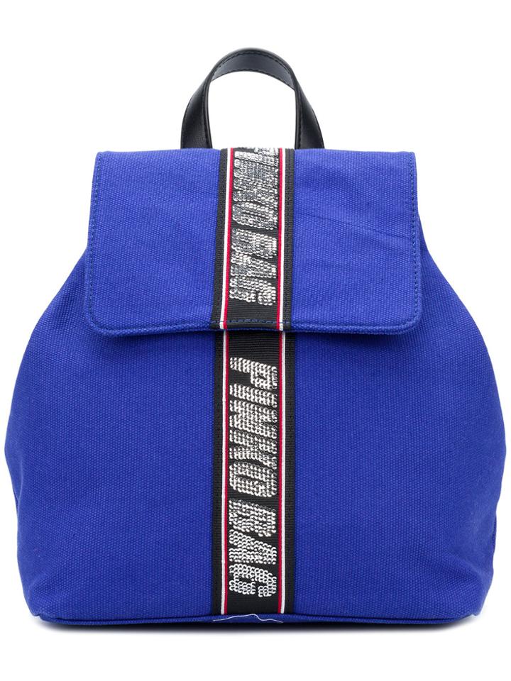Pinko Embellished Brand Backpack - Blue