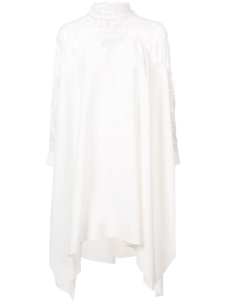 Oscar De La Renta Lace-panel Asymmetric Dress - White