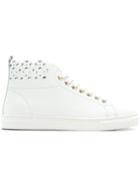 Twin-set Laser-cut High Top Sneakers - White