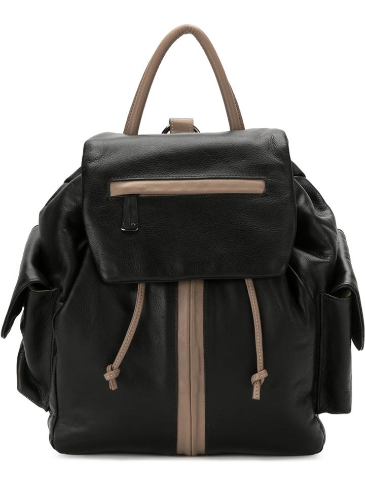 Mara Mac Contrasting Backpack - Black