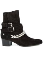 Amiri Chain Embellished Ankle Boots - Black