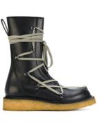 Rick Owens Lace Up Creeper Boots - Black