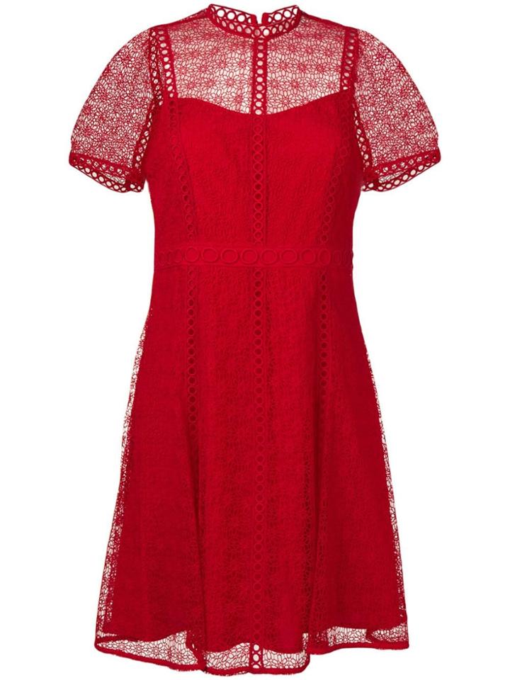 Michael Michael Kors Floral Lace Dress - Red