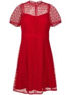Michael Michael Kors Floral Lace Dress - Red