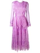 Maria Lucia Hohan - 'mousseline' Midi Dress - Women - Silk/nylon/spandex/elastane - 38, Pink/purple, Silk/nylon/spandex/elastane