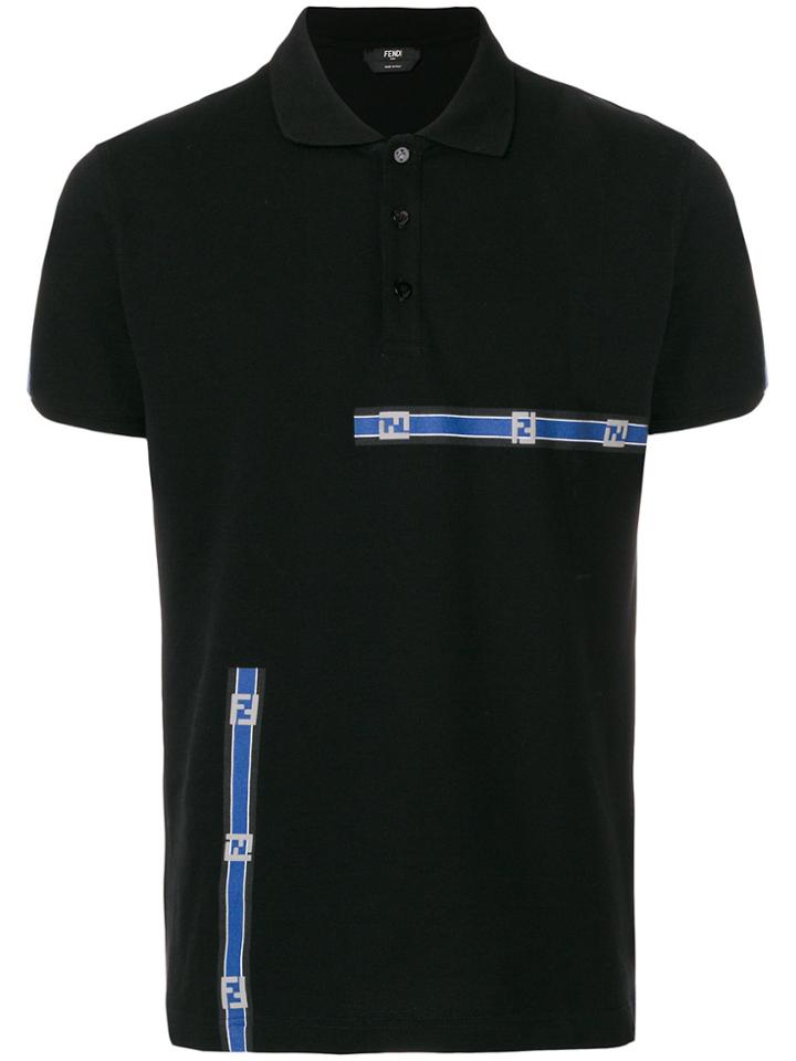 Fendi Logo Patch Polo Shirt - Black