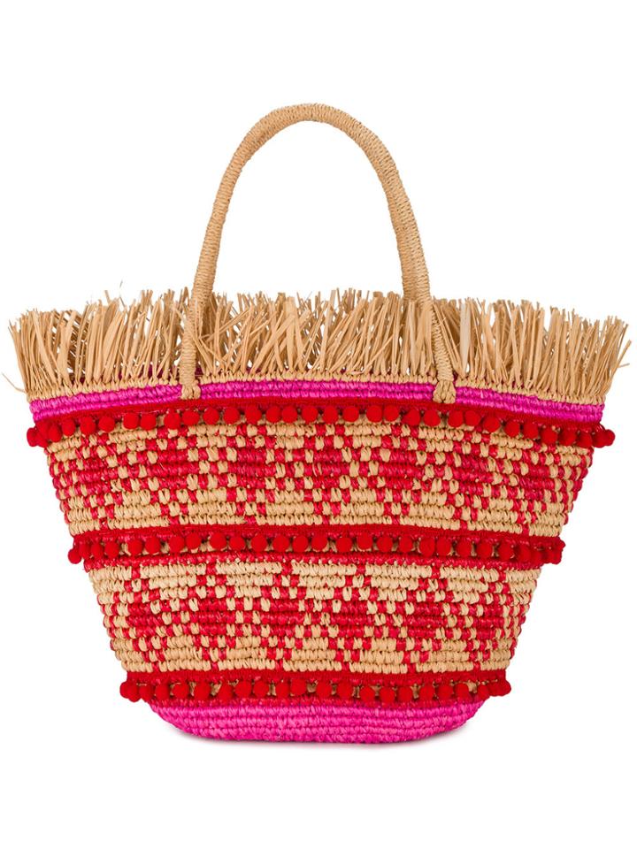 Sensi Studio Veva Pom Pom Basket Bag - Black