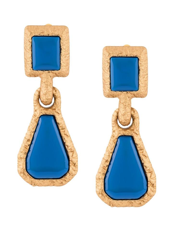 Marni Bordered Drop Earrings - Blue