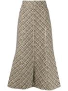 Peter Pilotto Checked Tweed A-line Skirt - Blue