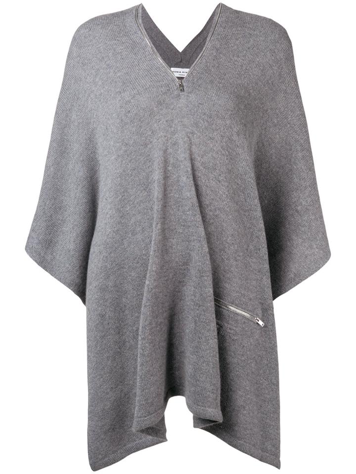 Sonia Rykiel Knitted Poncho Jumper - Grey