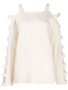 Mcq Alexander Mcqueen Cutout Sleeve Sweater - White