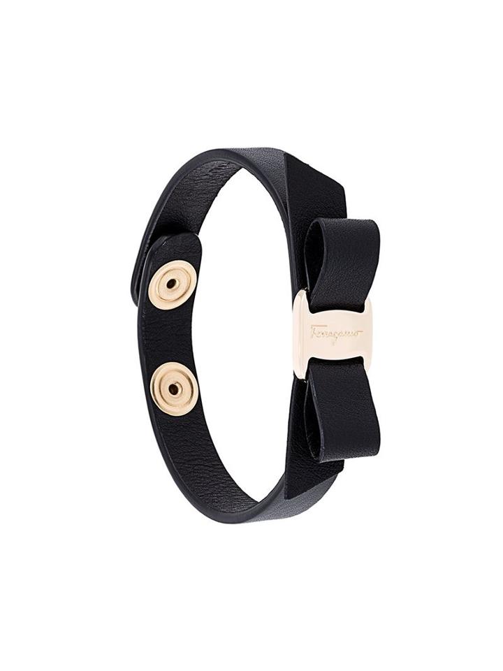 Salvatore Ferragamo 'vara' Bow Bracelet, Women's, Black