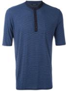 Roberto Collina Striped Polo Shirt, Men's, Size: 48, Blue, Silk/viscose/cotton