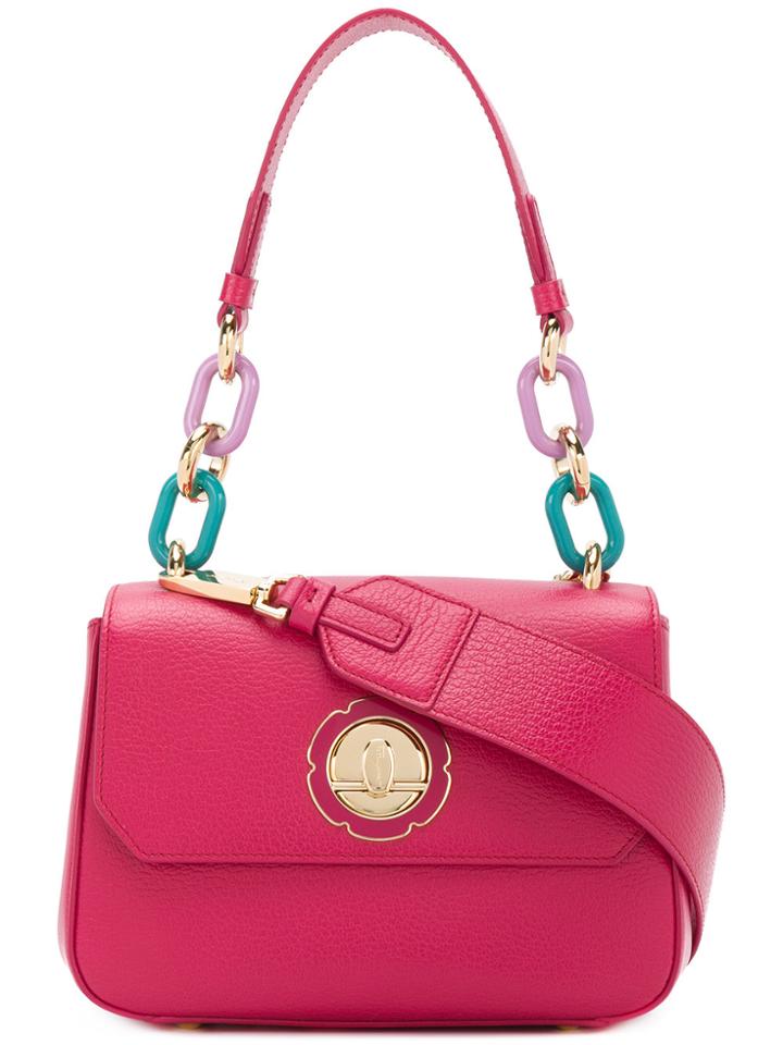 Salvatore Ferragamo Chain-embellished Shoulder Bag - Pink & Purple