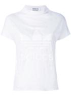Adidas Originals - High Collar T-shirt - Women - Cotton/polyester/rayon - 44, Women's, White, Cotton/polyester/rayon