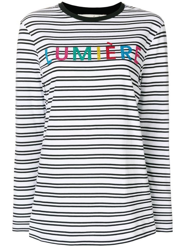 Être Cécile Striped Logo Top - White