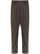 Prada Zip-up Checked Straight Trousers - Brown