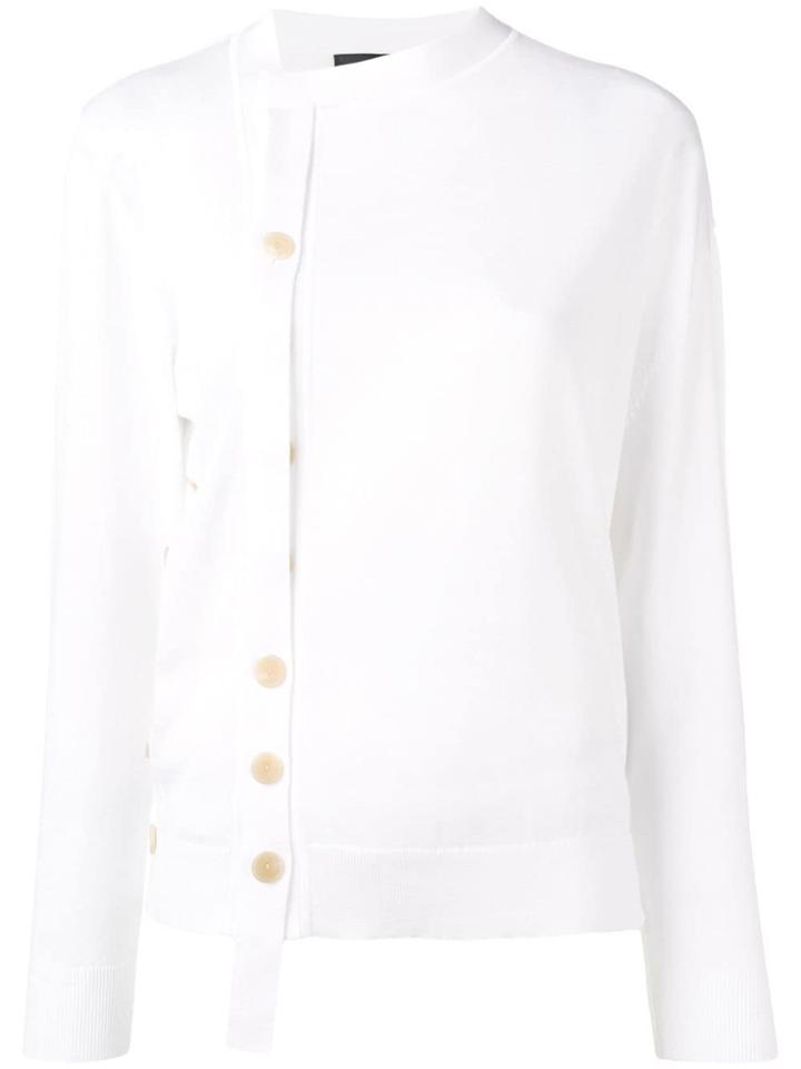 Joseph Off Centre Button Cardigan - White