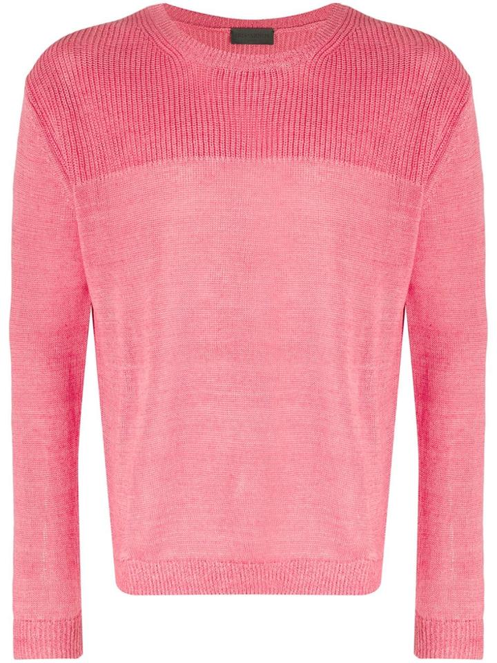 Iris Von Arnim Knit Crew Neck Jumper - Pink