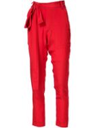 Juan Carlos Obando Poolside Tonka Trousers, Women's, Size: 6, Red, Silk