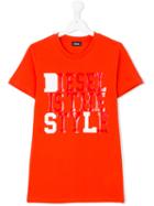 Diesel Kids - Printed T-shirt - Kids - Cotton - 16 Yrs, Yellow/orange