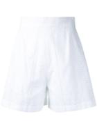 Flow The Label - High-rise Tailored Shorts - Women - Cotton - M, White, Cotton