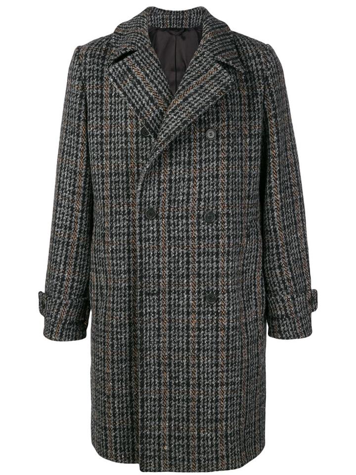 Stella Mccartney Double Breasted Checked Coat - Grey