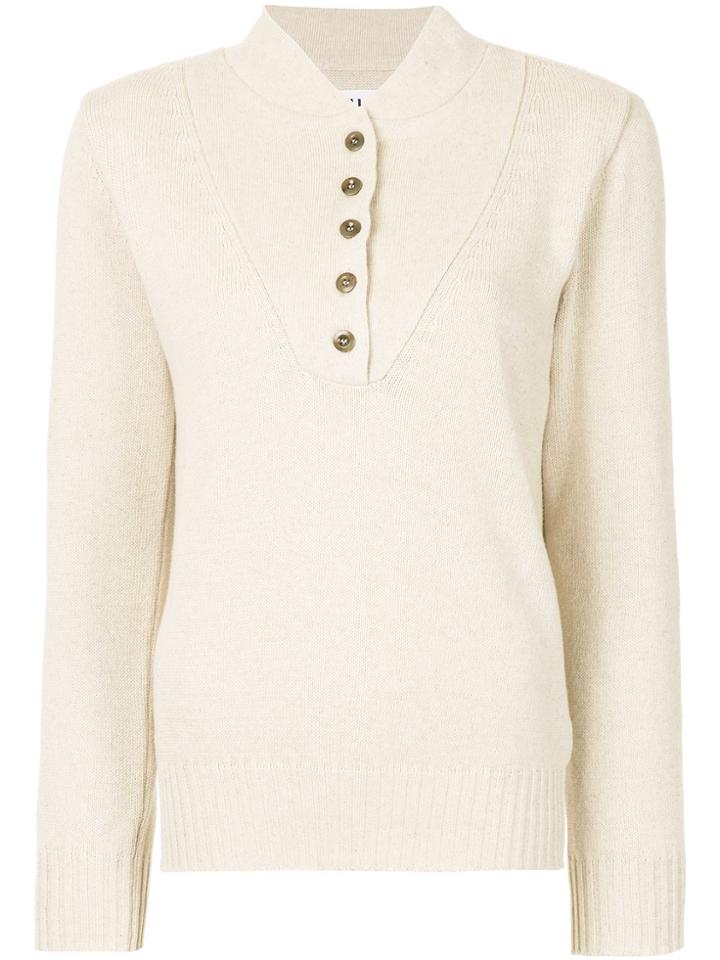 Margaret Howell Button Detail Jumper - Nude & Neutrals
