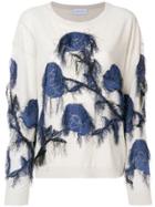Christian Wijnants Fringed Embroidered Sweater - White