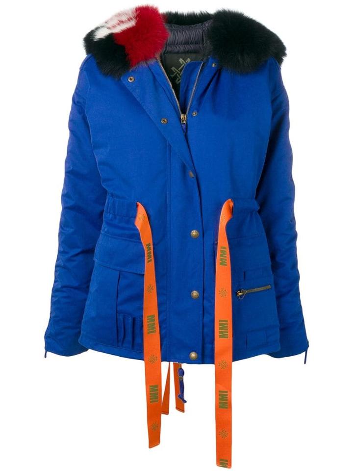 Mr & Mrs Italy Ribbon Waist Padded Coat - Blue