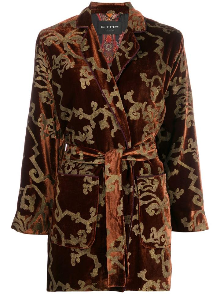Etro Brocade Print Jacket - Brown