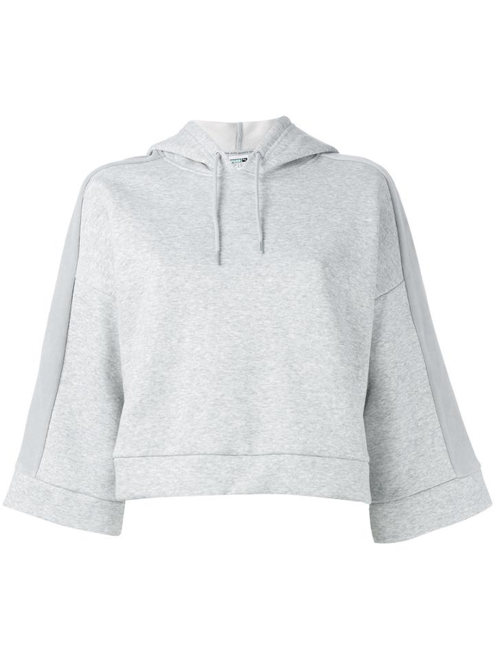 Puma Wide Sleeves Hoodie, Women's, Size: Small, Grey, Cotton/polyester