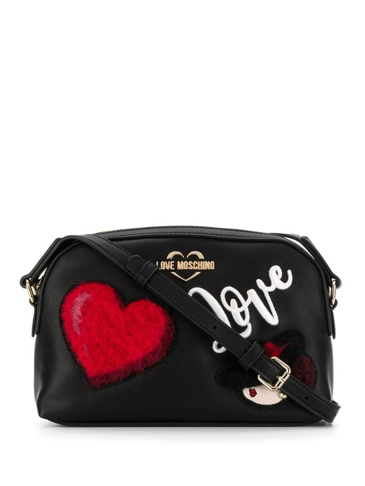 Love Moschino Appliqué Badge Shoulder Bag - Black