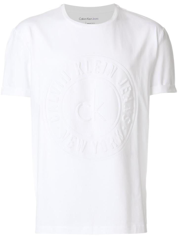 Calvin Klein Jeans Logo Embossed T-shirt - White