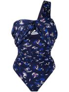 Self-portrait Floral Print Swimsuit - Blue