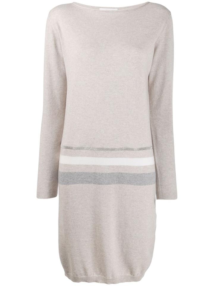 Fabiana Filippi Contrast Stripes Knit Dress - Neutrals