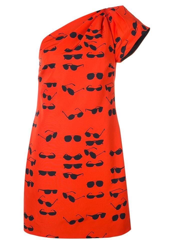 Victoria Victoria Beckham Printed One-shoulder Dress - Red