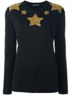 Dolce & Gabbana Star Sequinned Jumper, Women's, Size: 38, Black, Cotton/silk/polyester/polyamide