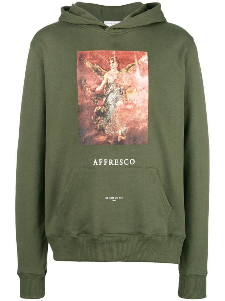 Ih Nom Uh Nit Affresco Print Hoodie - Green