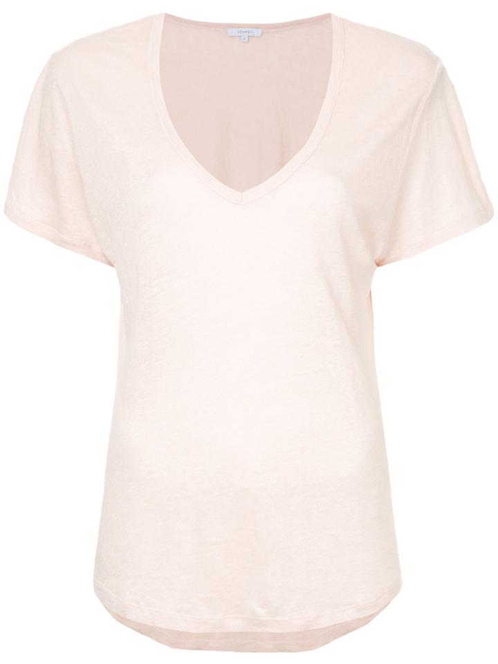 Venroy Scoop V-neck T-shirt - Pink & Purple