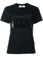 Msgm Logo Print T-shirt, Women's, Size: Small, Black, Cotton