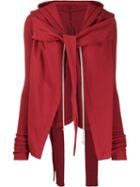 Rick Owens Drkshdw Hooded Deconstructed Jacket - Red