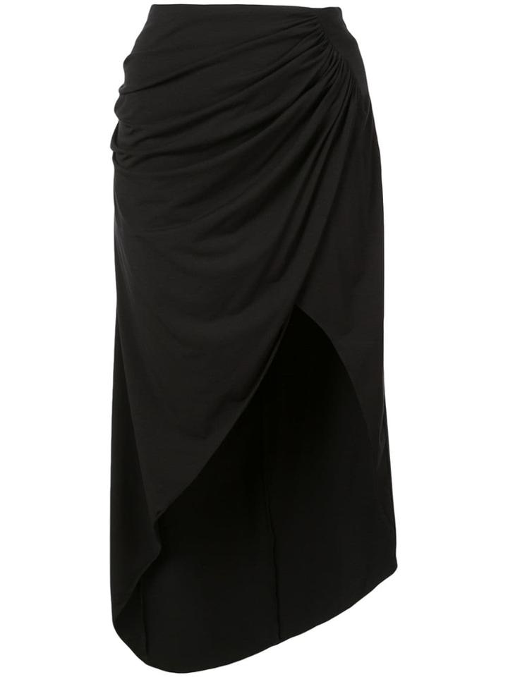Fleur Du Mal Draped Midi Skirt - Black
