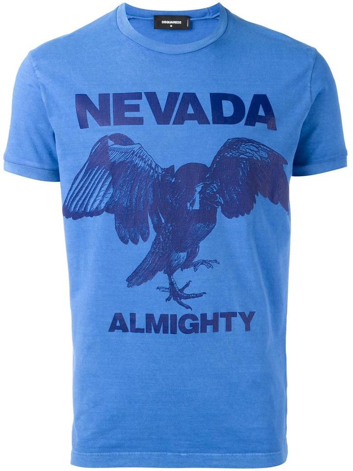 Dsquared2 Nevada Almighty Eagle T-shirt, Men's, Size: Small, Blue, Cotton