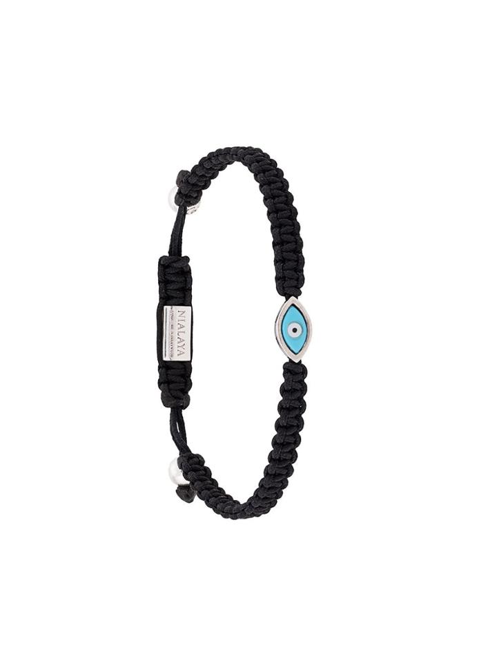 Nialaya Jewelry Evil Eye Bracelet - Black