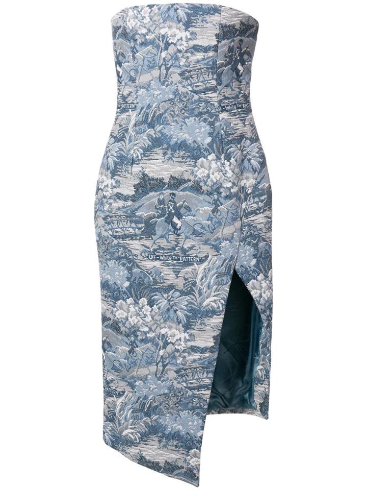 Off-white Tapestry Bustier Dress - Blue