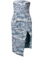 Off-white Tapestry Bustier Dress - Blue