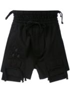 Ktz - Embroidered Shorts - Men - Cotton - S, Black, Cotton