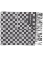 Karl Lagerfeld Checkered Pattern Scarf - Grey